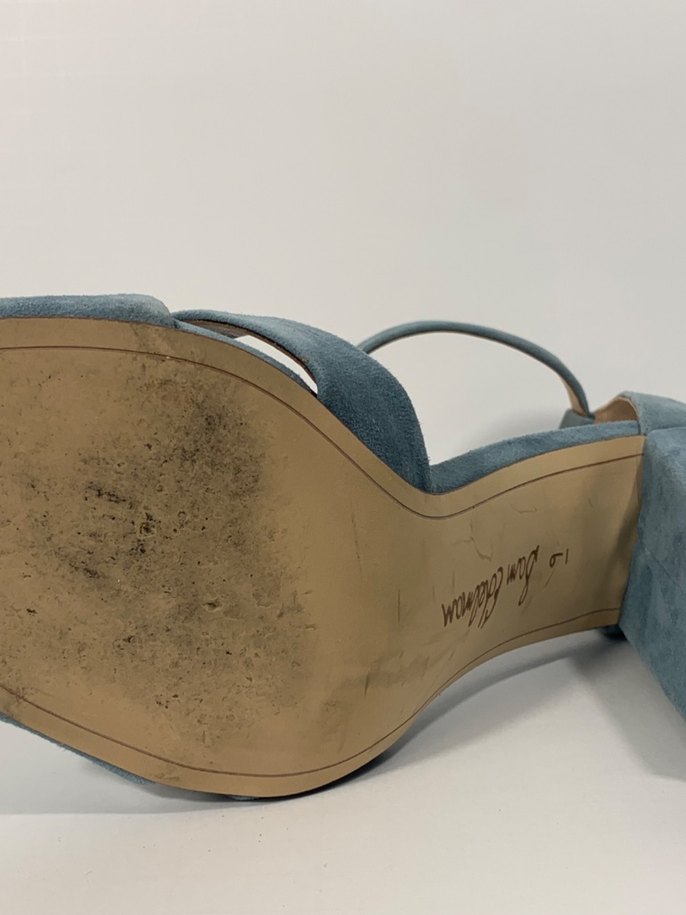 Sam Edelman Signature Collection Yenna Suede Heels Seafoam Blue Size 9 - Picture 9 of 11